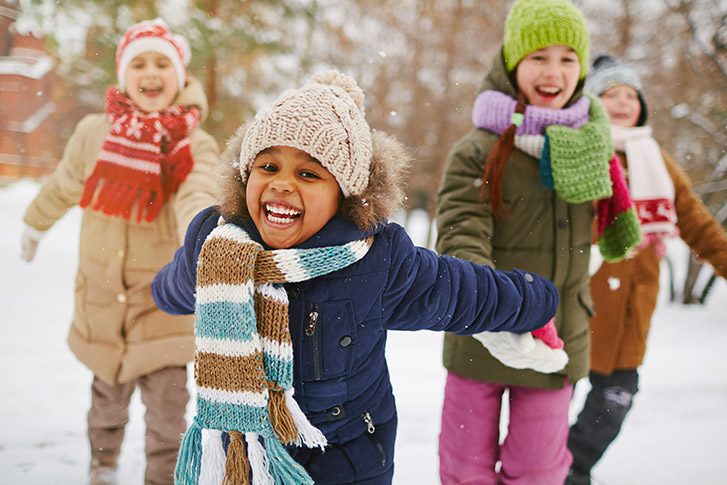 Children playing in snow